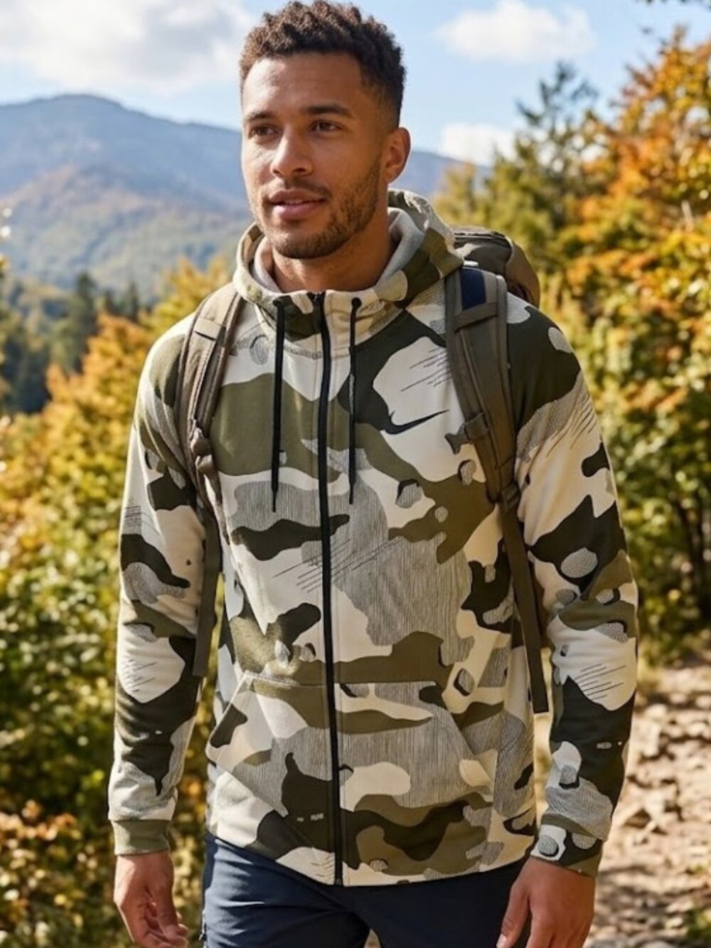 Nike Dri-Fit Camo Full-Zip Hoodie Size XL